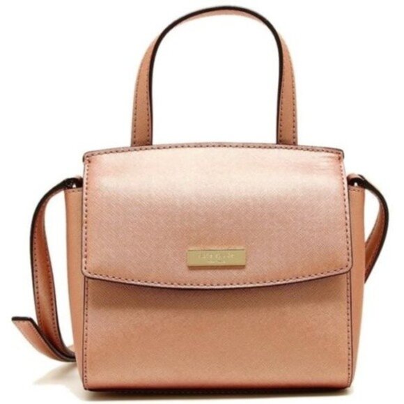 Like New Kate Spade NY Laurel Way Mini Alissane Rose Gold Crossbody Bag Purse